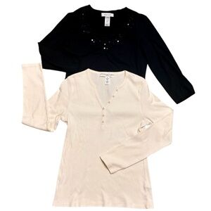 N🌺LIKE NEW‼️NINE WEST & JOSEPHINE CHAUS SPORT BUNDLE/SET/LOT/MULTIPLES OF 2 TOPS